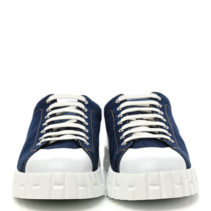 Hermes Denim Calfskin Cross Sneakers 45 Bleu Fonce 2 of 8