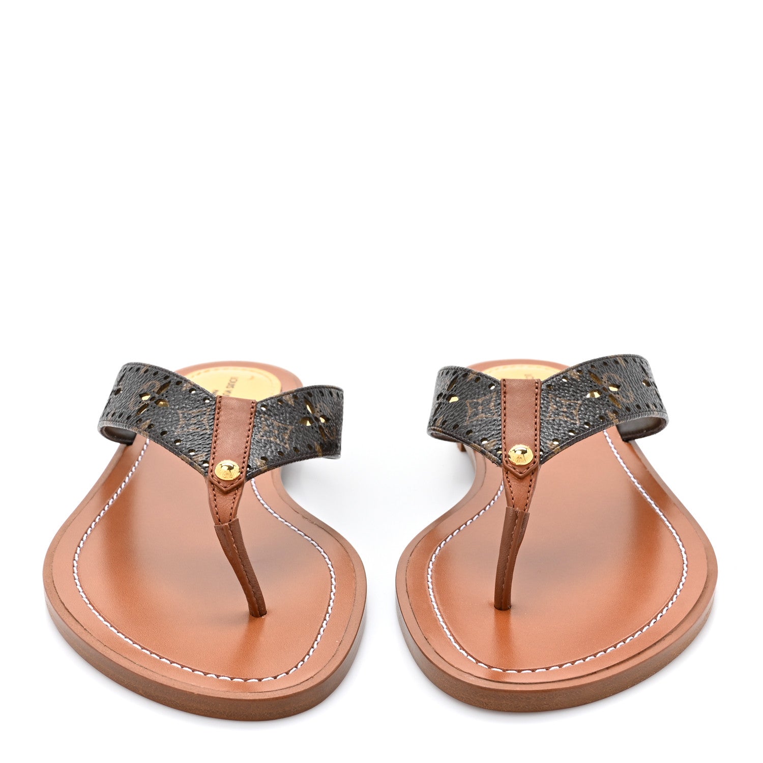Louis Vuitton Monogram Sunny Flat Thong Sandals 36 Brown 2 of 9