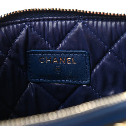 Chanel Caviar Quilted Medium Boy Cosmetic Case Blue 6 of 8