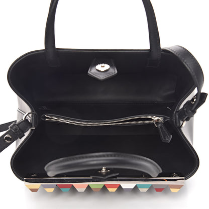 Fendi Vitello Baltico Dolce Studded Petite 2Jours Tote Black Multicolor 5 of 13