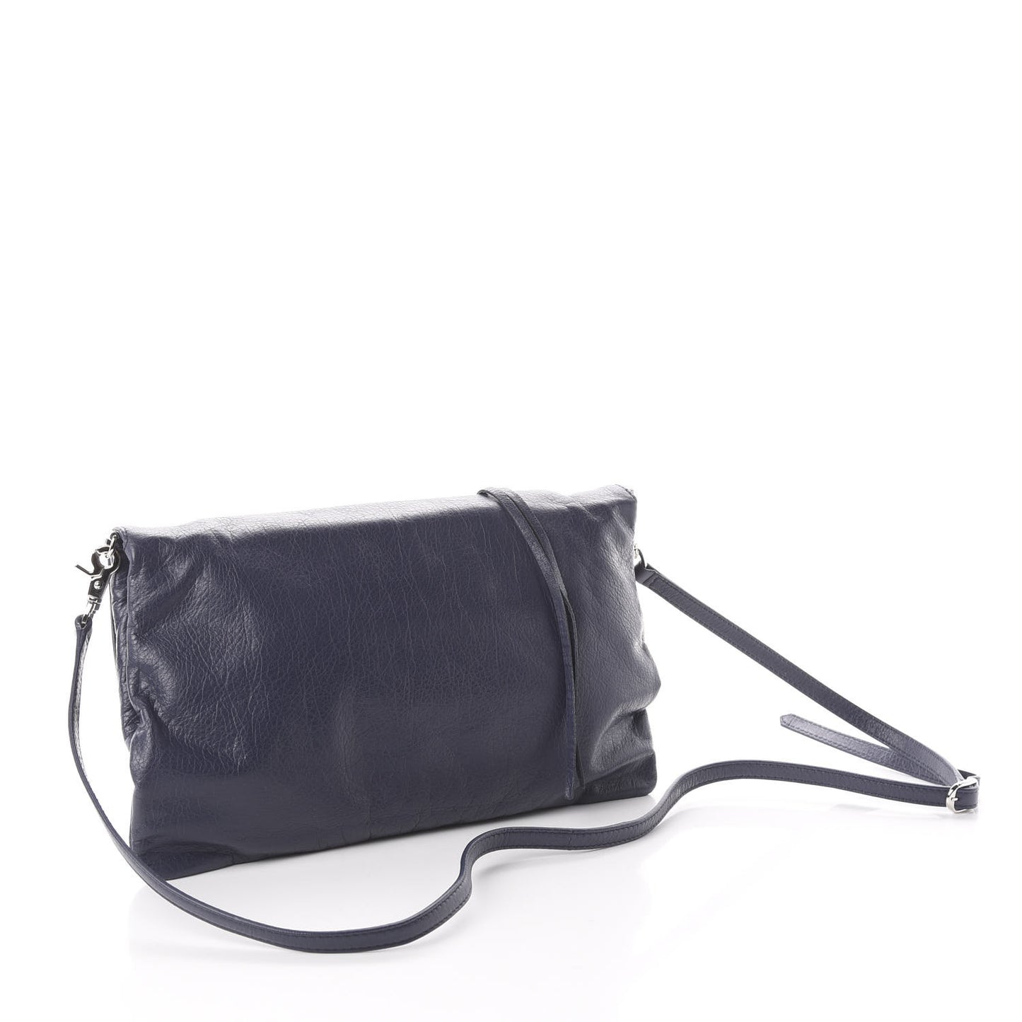 Agneau Classic Silver Hardware Envelope Clutch Gris Chartreux
