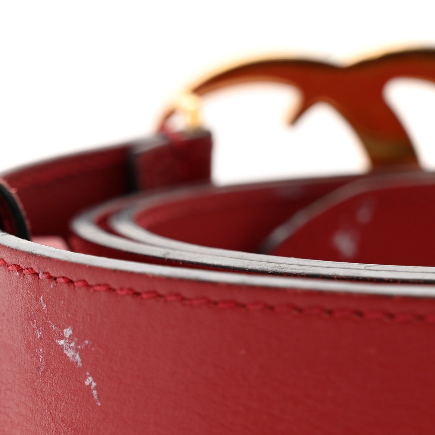 Plutone Calfskin Double G 40mm Belt 95 38 Rosso
