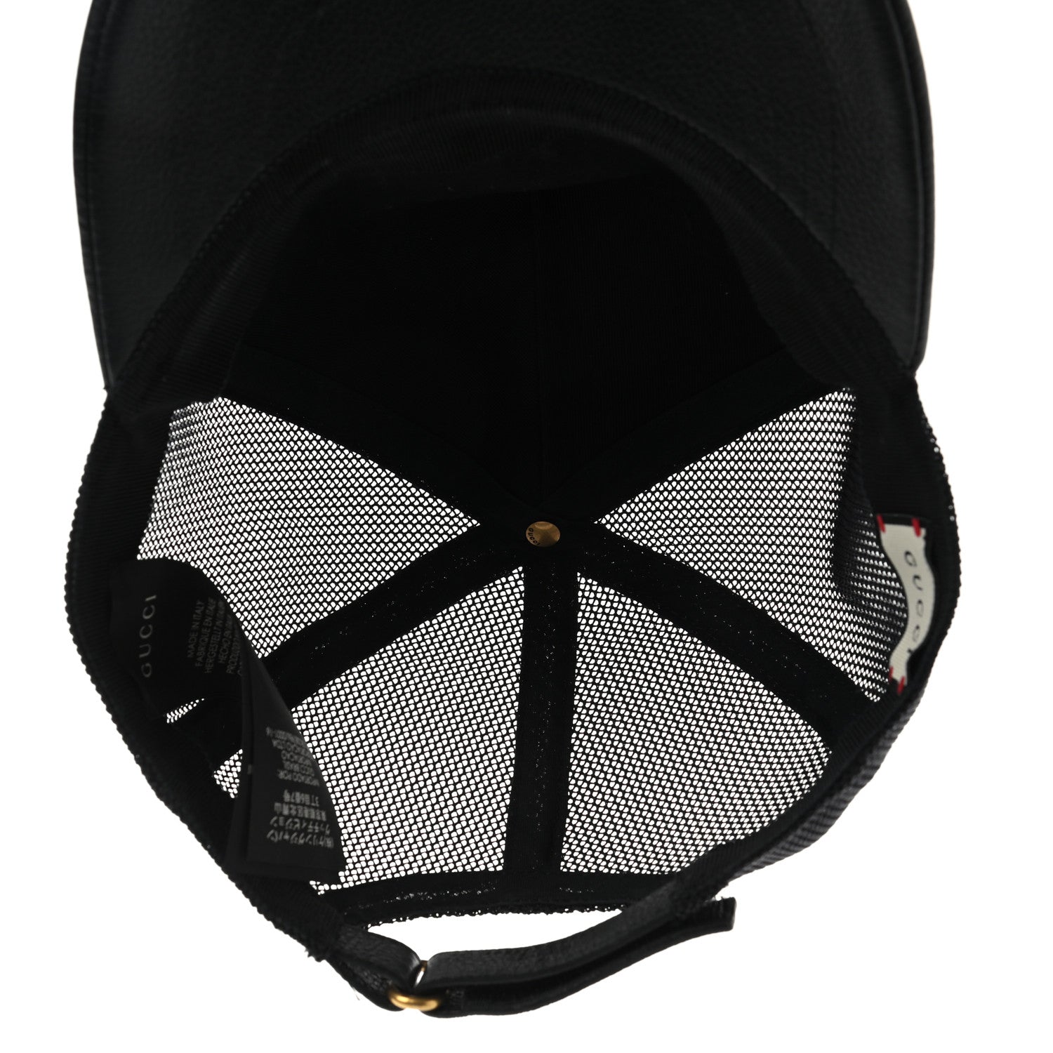 Gucci Grained Calfskin Logo Baseball Hat L Black 6 of 8