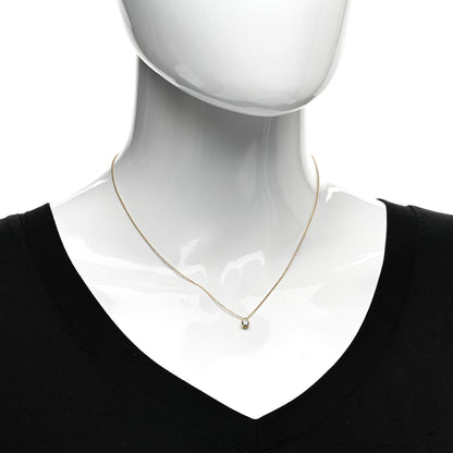 Tiffany 18K Yellow Gold Diamond .25ct Solitaire Pendant Necklace 2 of 5