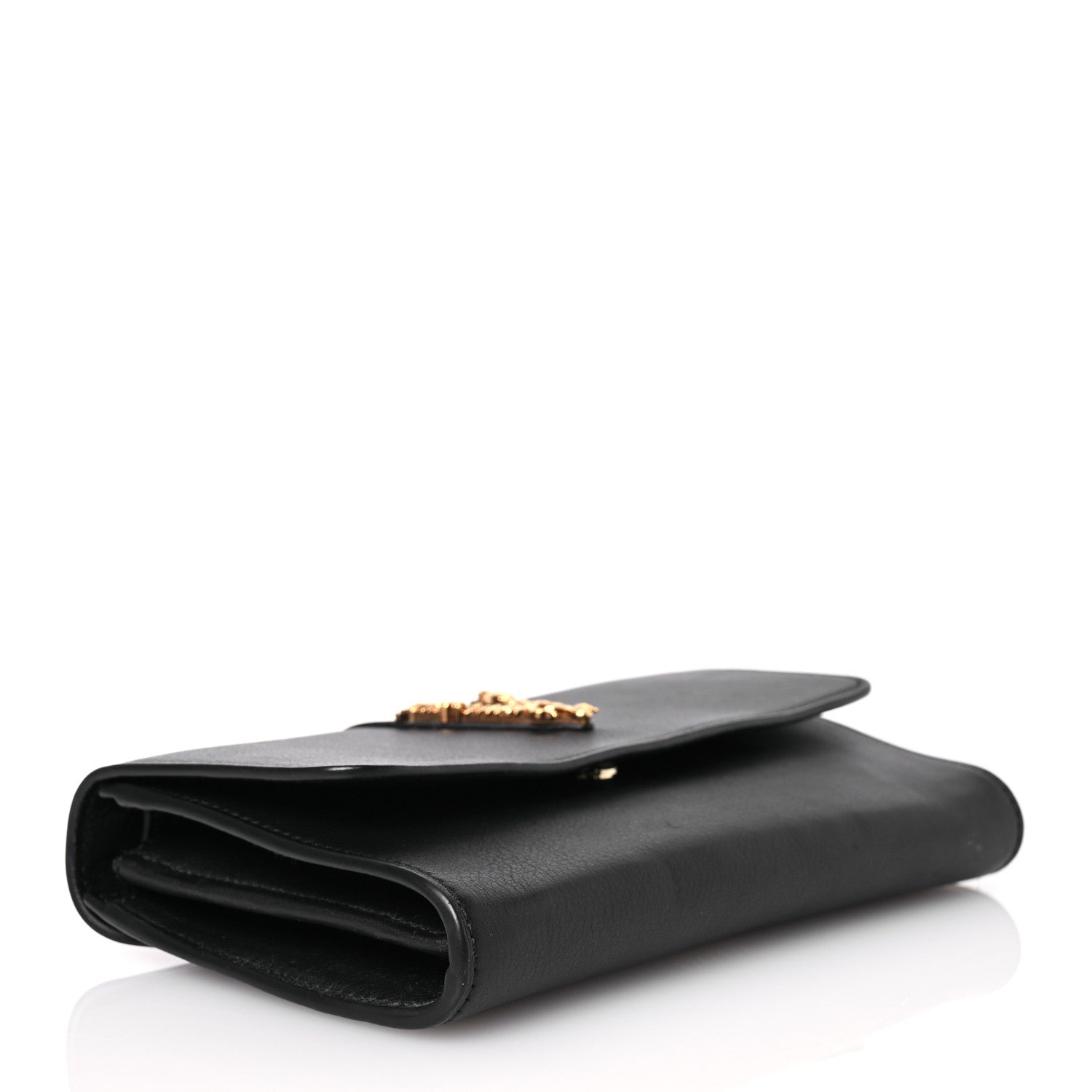 Versace Grained Calfskin Virtus Wallet On Strap Black 4 of 15