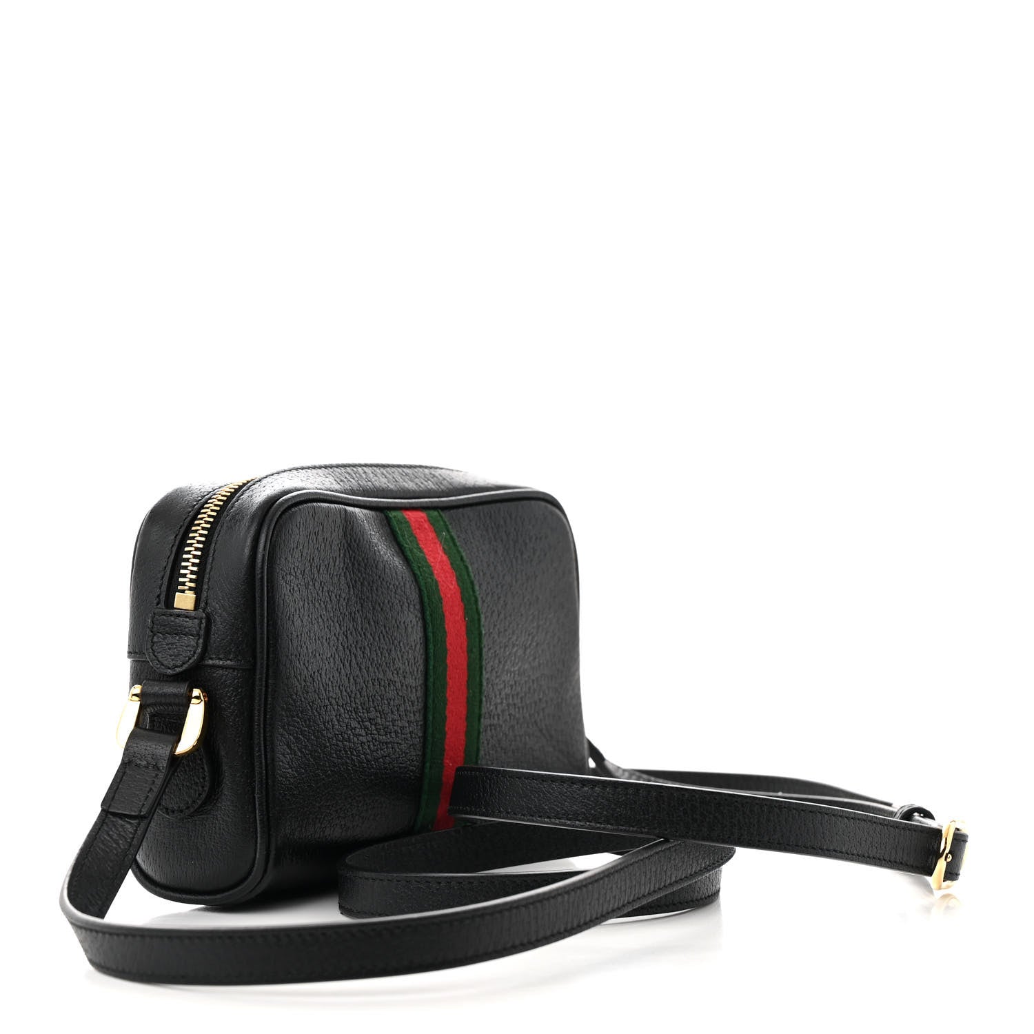 Gucci Calfskin Web Mini Ophidia Shoulder Bag Black 3 of 13