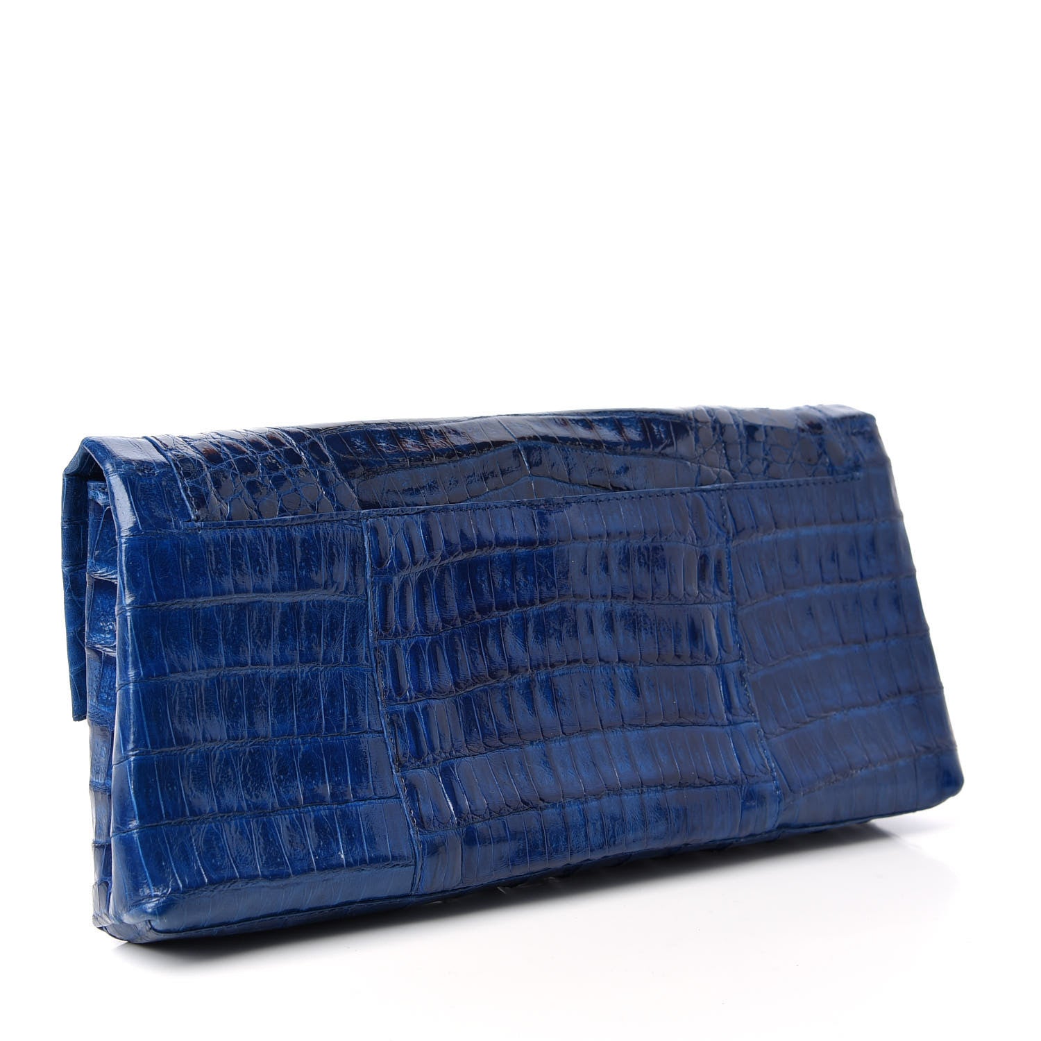 Nancy Gonzalez Crocodile Foldover Clutch Blue 3 of 8