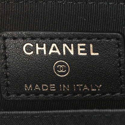 Chanel Calfskin Camellia Embossed Quilted Zip Coin Purse Black 6 of 10