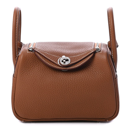 Hermes Taurillon Clemence Mini Lindy 20 Gold 1 of 4