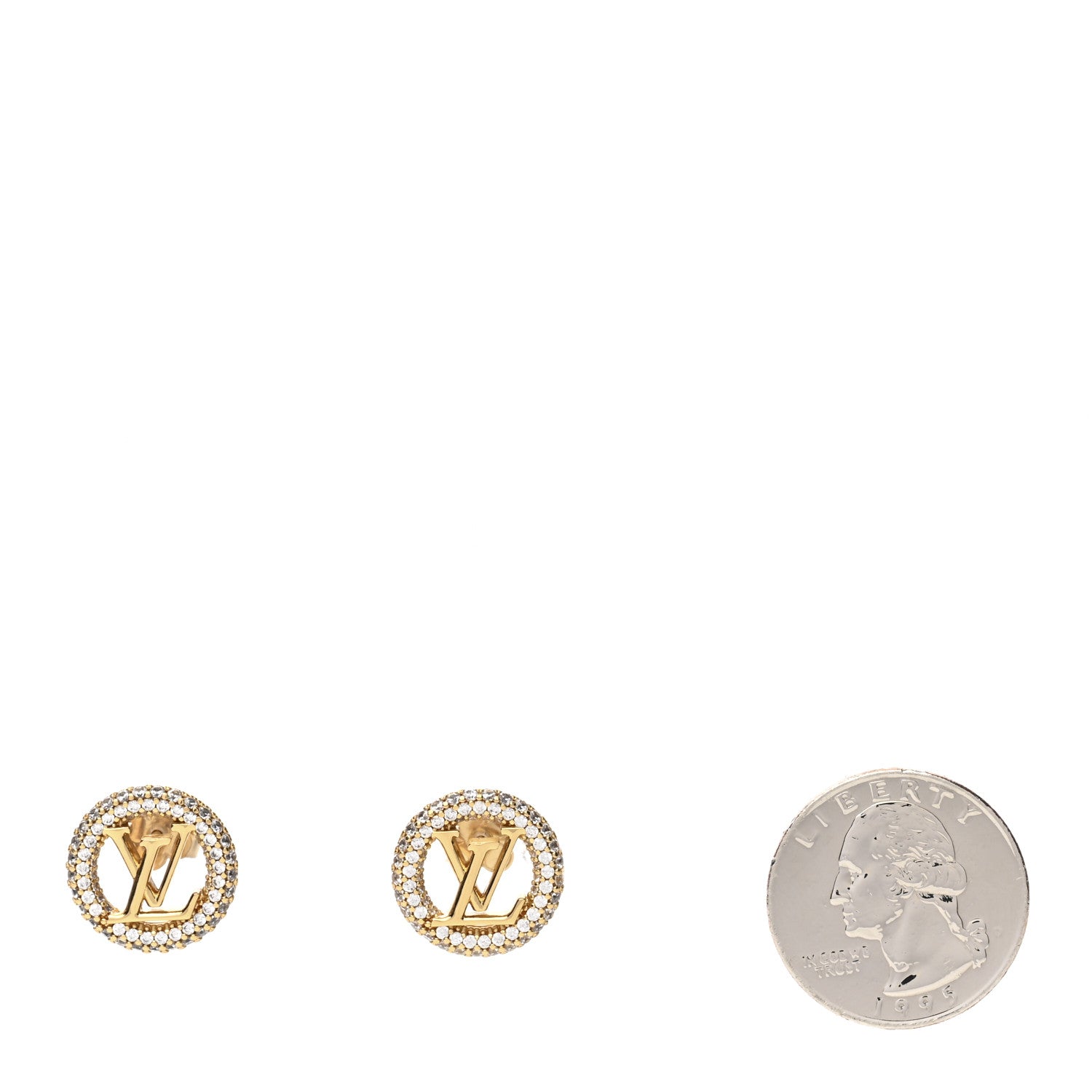 Louis Vuitton Crystal Louise By Night Earrings Gold 2 of 4