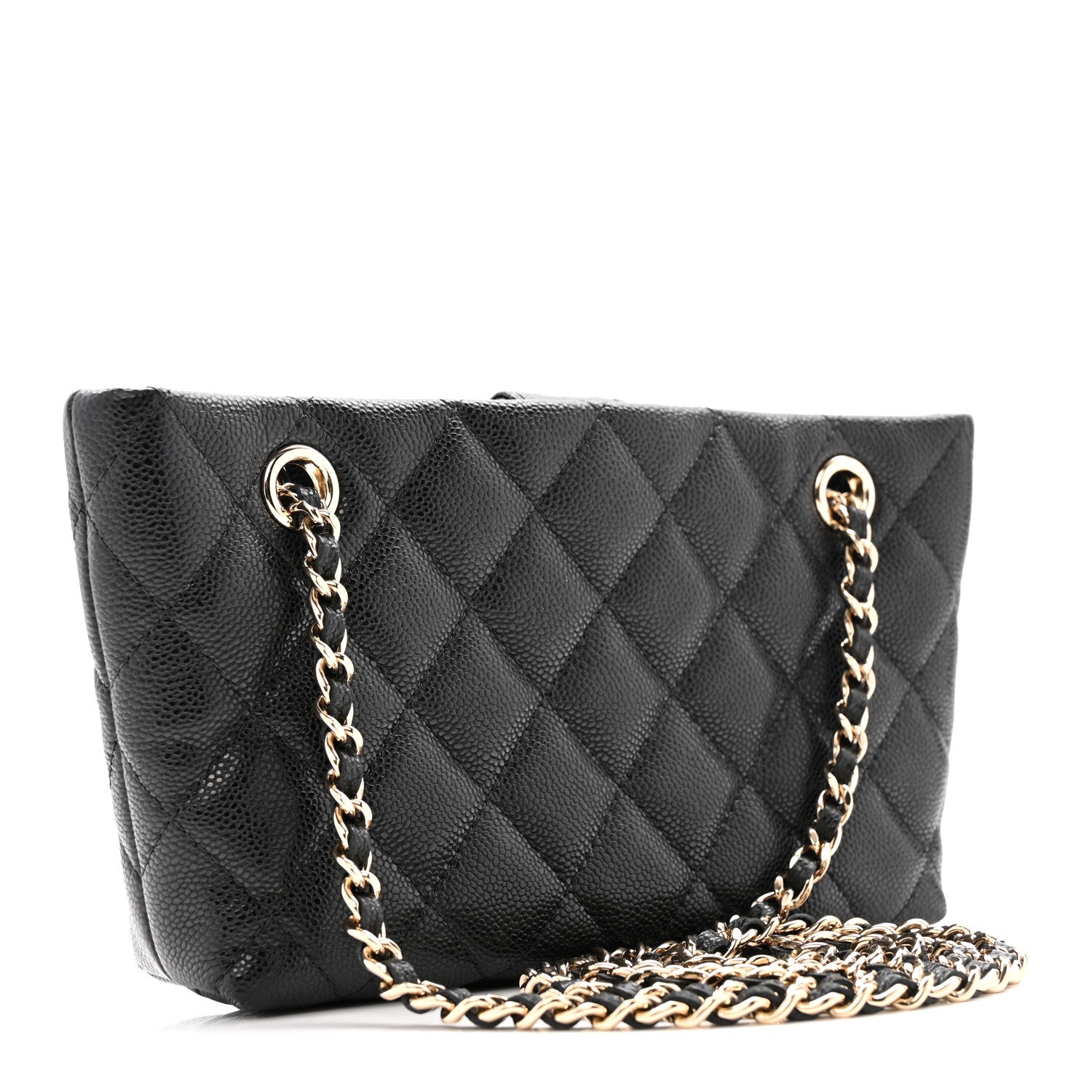 Chanel Caviar Quilted Classic Clutch Tote With Chain Black 3 of 12