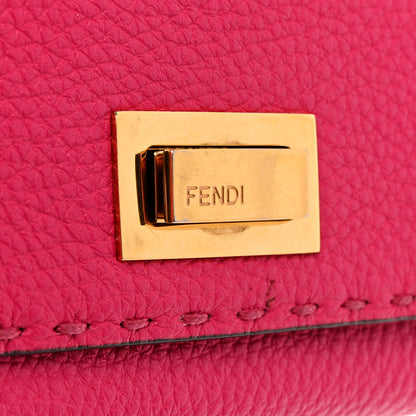 Fendi Cuoio Romano Selleria Bi-Color Peekaboo Continental Wallet Fuxia Papavero 6 of 13