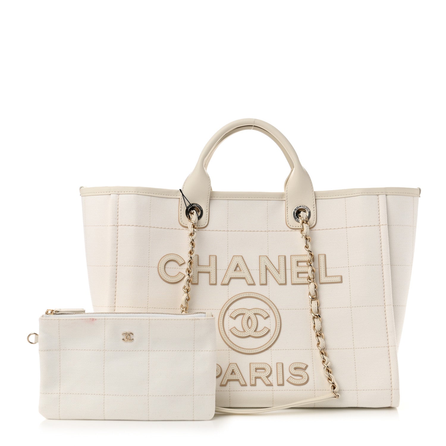 Chanel Cotton Medium Deauville Tote White 3 of 12
