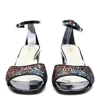 Chanel Suede CC Chain Sandals 39 Black 2 of 8