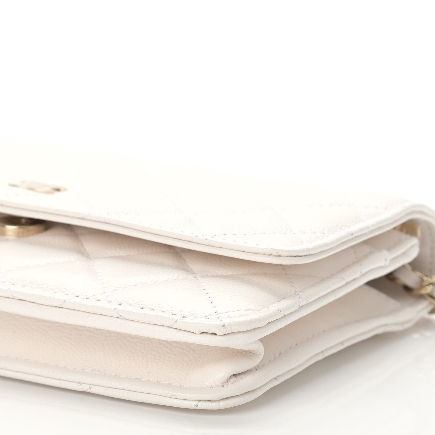 Chanel Caviar Quilted Wallet On Chain WOC White 6 of 10