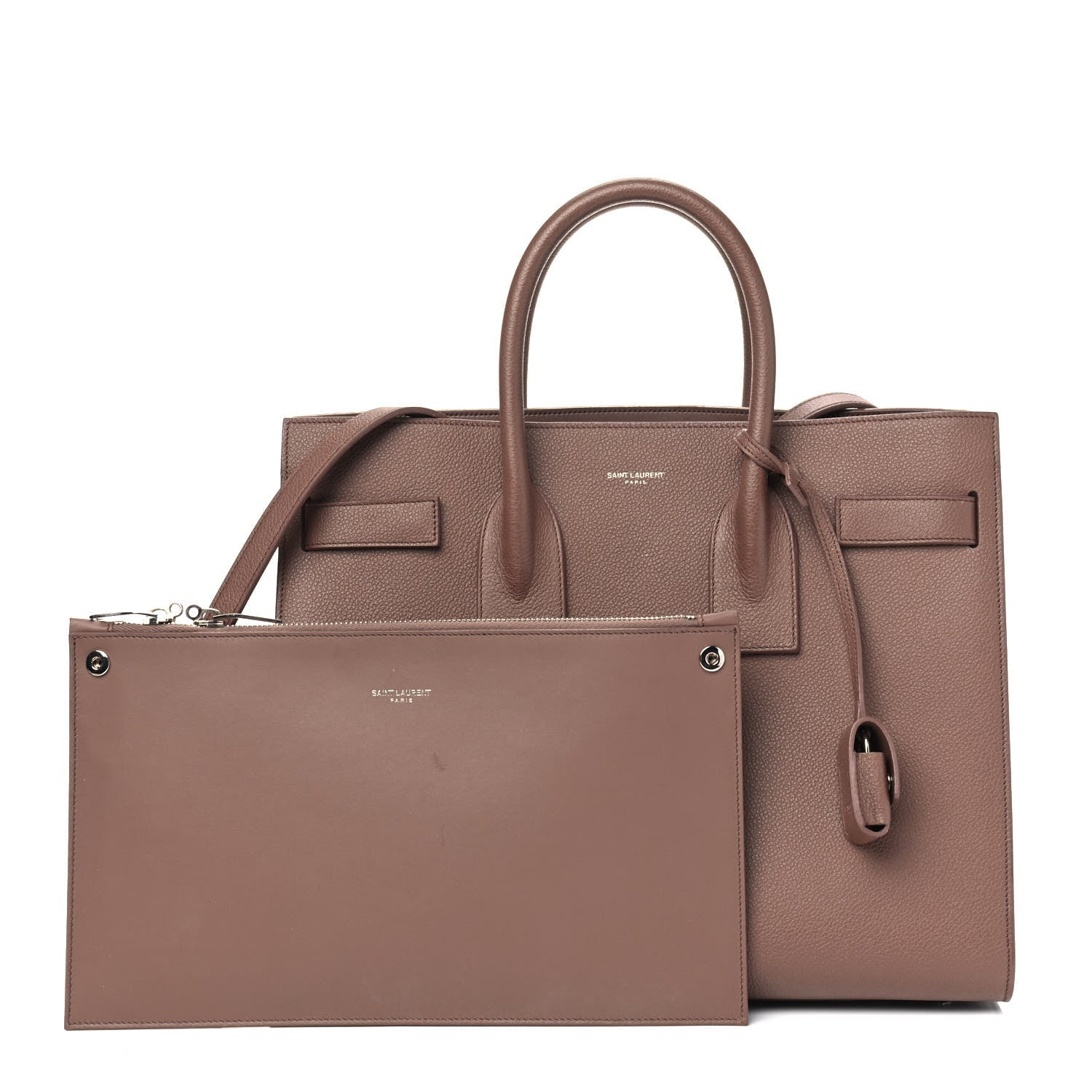 Saint Laurent Grained Calfskin Small Sac De Jour Old Rose 9 of 9
