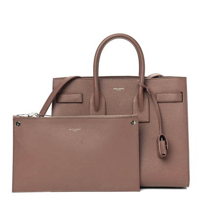 Saint Laurent Grained Calfskin Small Sac De Jour Old Rose 9 of 9