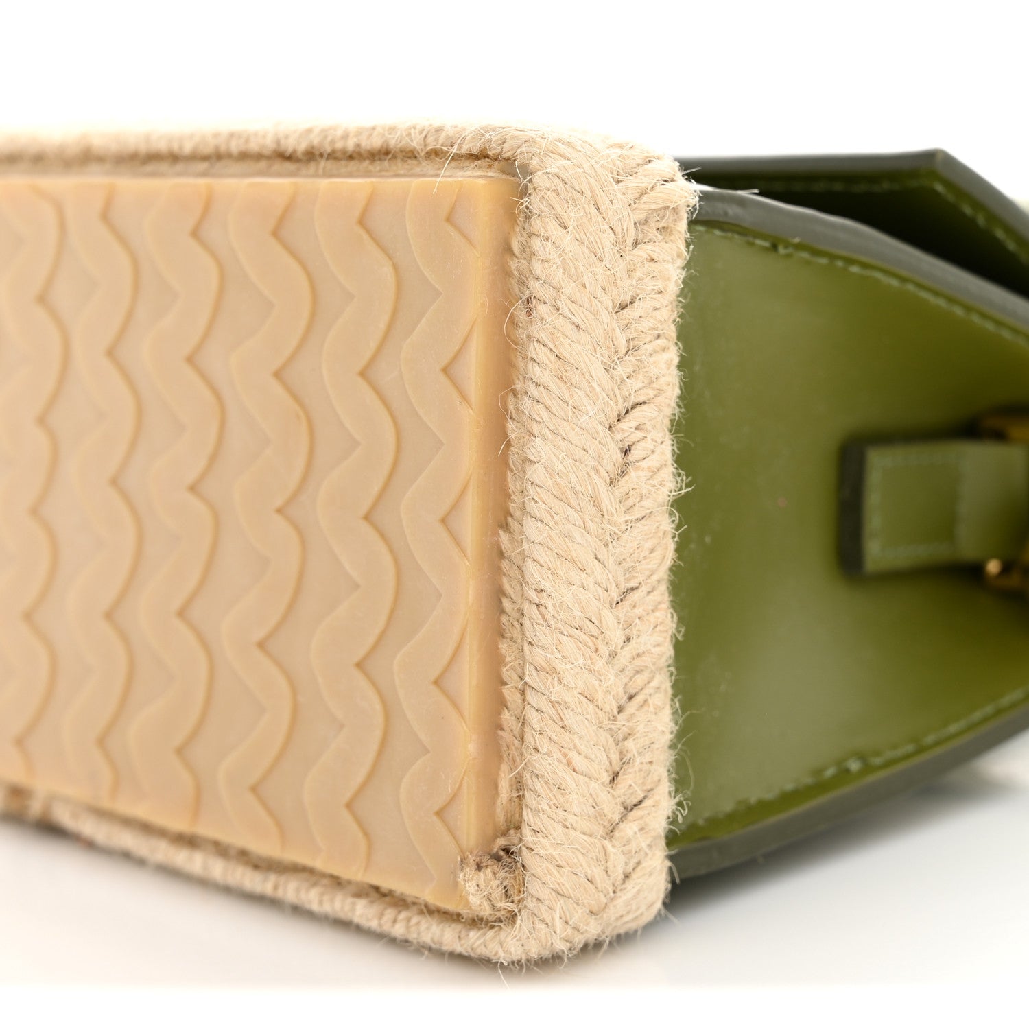 Jacquemus Smooth Calfskin Raffia Le Chiquito Moyen Corado Khaki 9 of 12