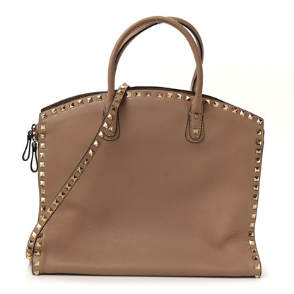 Valentino Garavani Vitello Rockstud Dome Shopper Soft Noisette 1 of 9