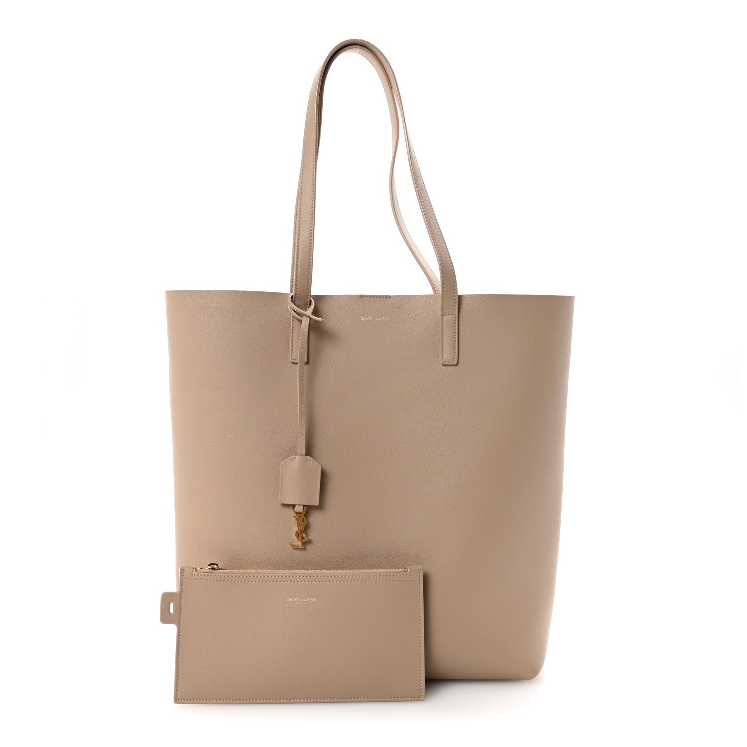 Saint Laurent Calfskin North-South Shopping Tote Dark Beige 3 of 10