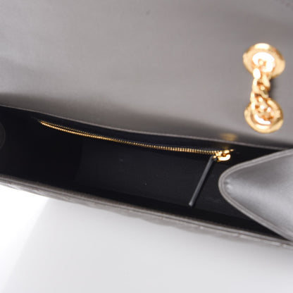 Saint Laurent Grain De Poudre Matelasse Chevron Large Monogram Satchel Earth 5 of 7