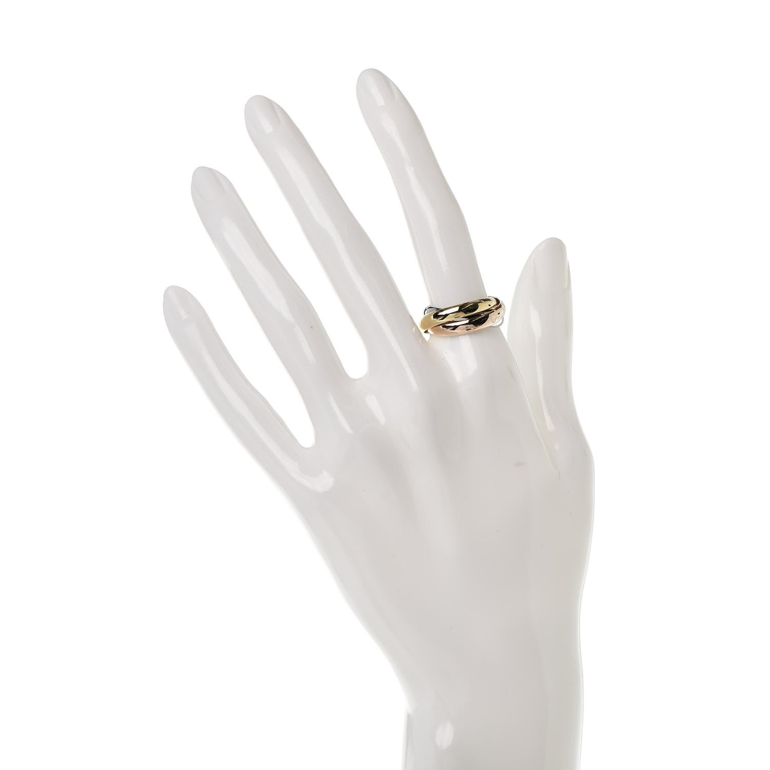 Cartier 18K Pink Yellow White Gold Classic Les Must De Trinity Ring 53 6.25 2 of 5