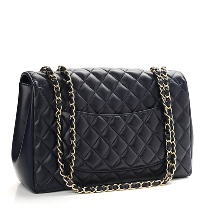 Chanel Lambskin Quilted Jumbo Mademoiselle Chic Flap Navy 3 of 12