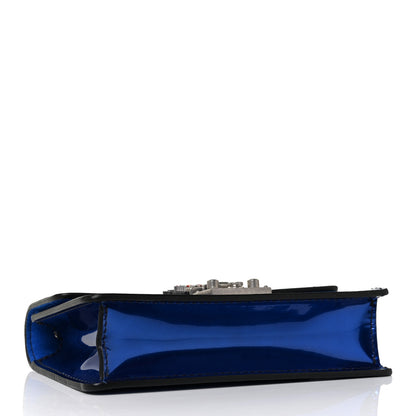 Christian Dior Metallic Patent Crystal Dioraddict Flap Bag Blue 3 of 7