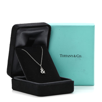 Tiffany 18K White Gold Diamond Small Ampersand Pendant Necklace 7 of 7