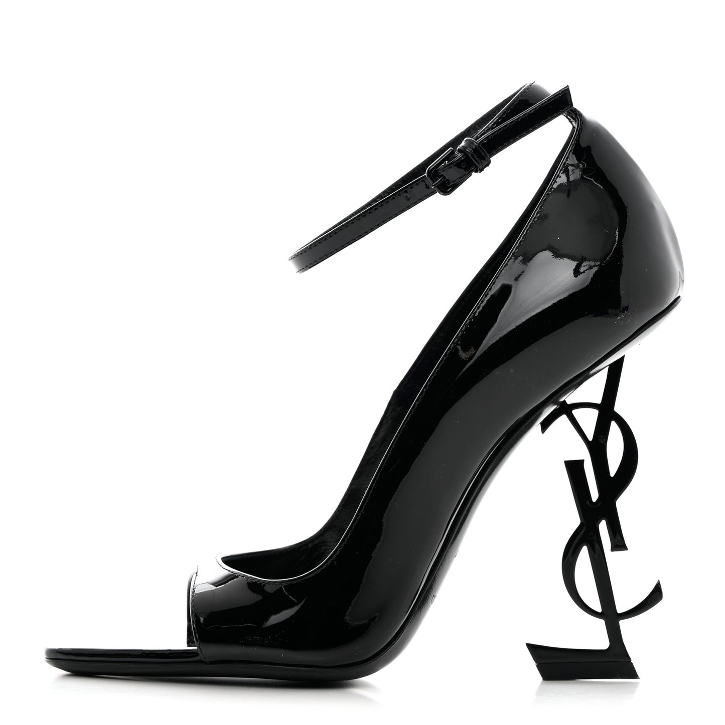 Patent Calfskin Opyum 110 Sandals 37 Black