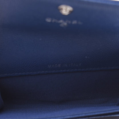 Chanel Caviar Quilted Boy Flap Card Holder Wallet Blue 4 of 8