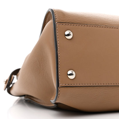 Fendi Vitello Seta Shiny Nappa Medium Peekaboo Iconic Satchel Cuoio Ardesia 10 of 12