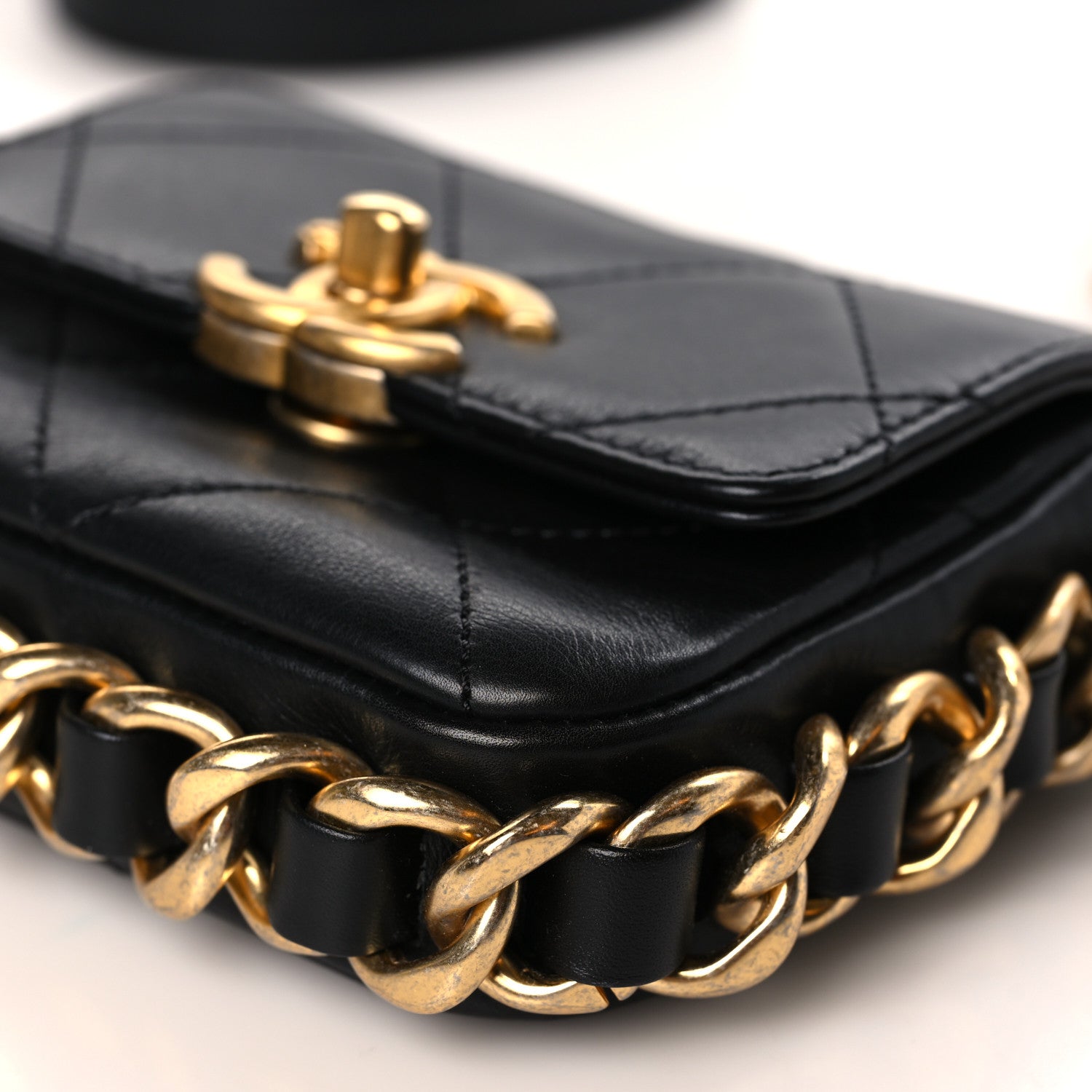 Chanel Calfskin Quilted Mini Framing Chain Bag Black 9 of 9
