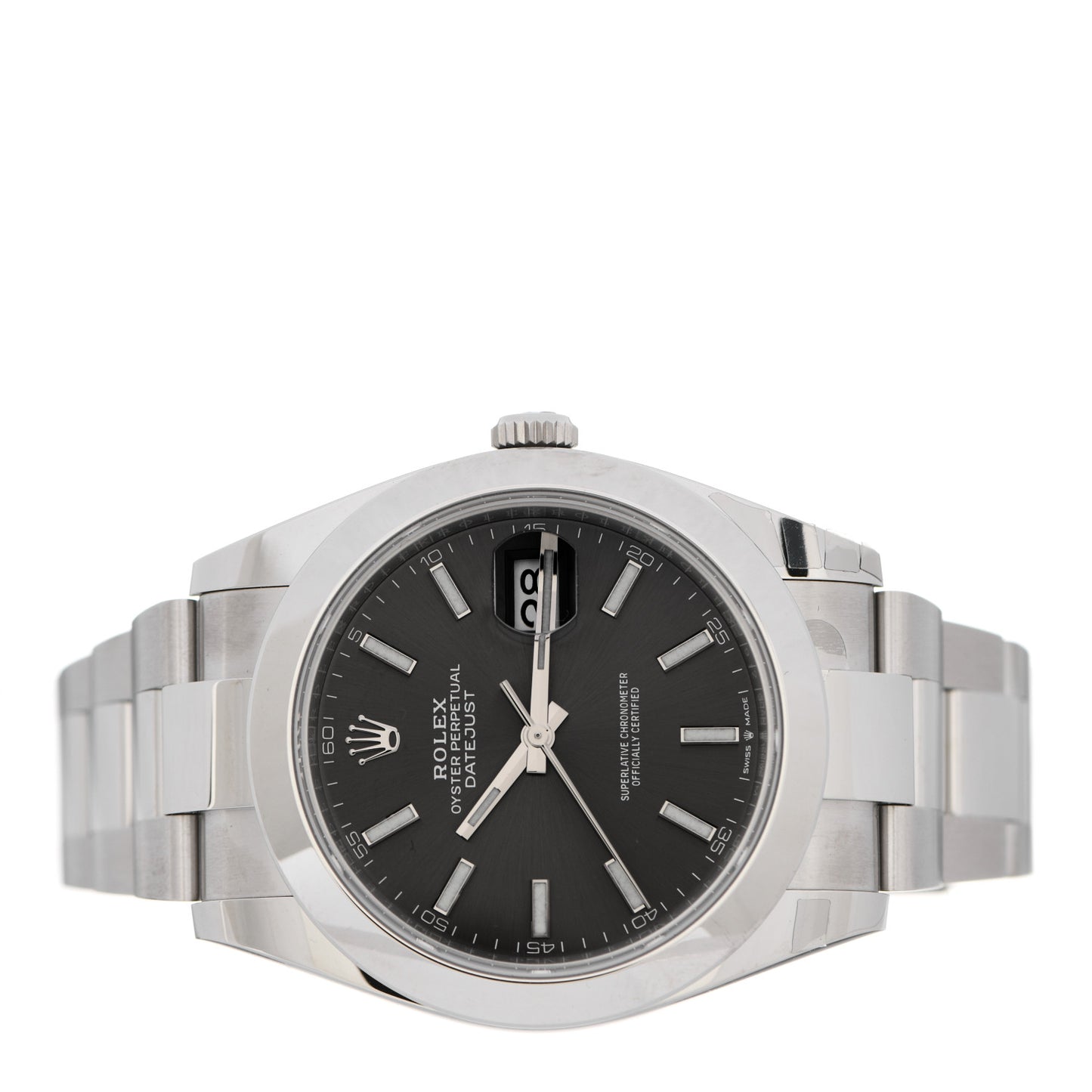 Stainless Steel 41mm Oyster Perpetual Datejust Watch Slate 126300