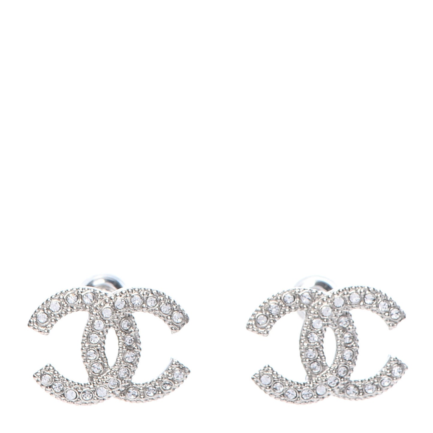 Crystal CC Earrings Silver