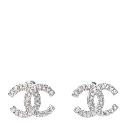 Chanel Crystal CC Earrings Silver 1 of 5