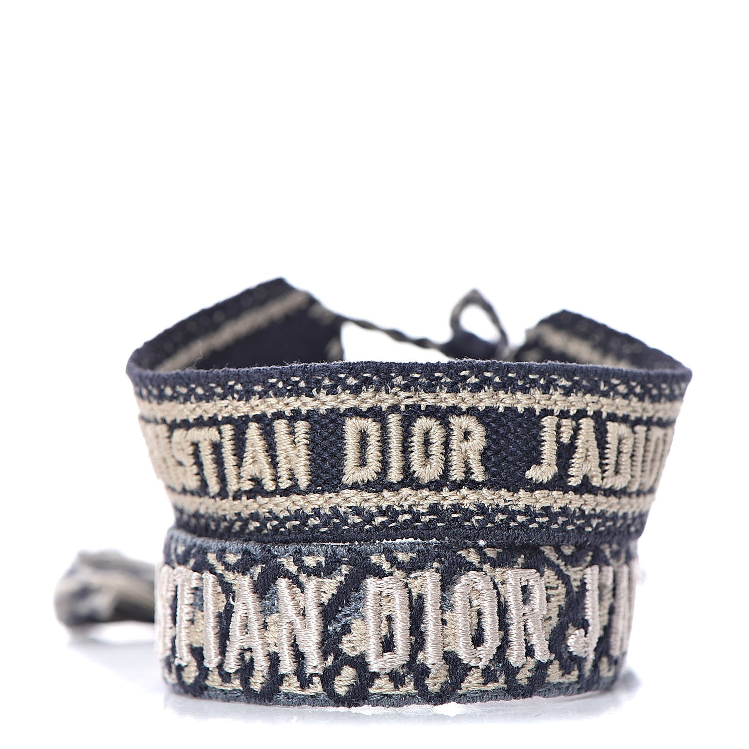 Christian Dior Woven Cotton J'Adior Friendship Bracelet Set Navy 1 of 8