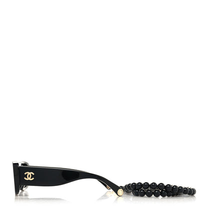 Chanel Acetate Rectangle Sunglasses 5488 Black 3 of 8