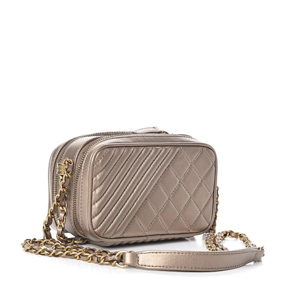 Chanel Metallic Lambskin Mini Coco Boy Camera Case Dark Gold 3 of 16