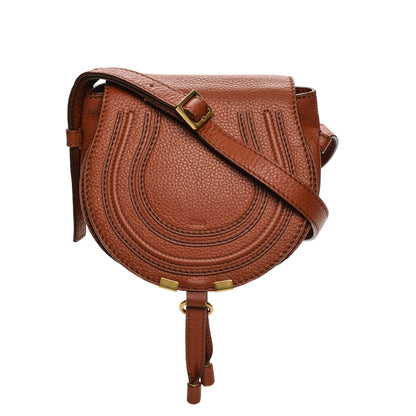 Chloe Calfskin Mini Marcie Round Crossbody Bag Whiskey 1 of 7