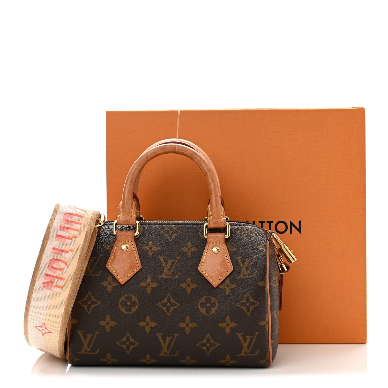 Louis Vuitton Monogram Speedy Bandouliere 20 Pink Orange 1922478
