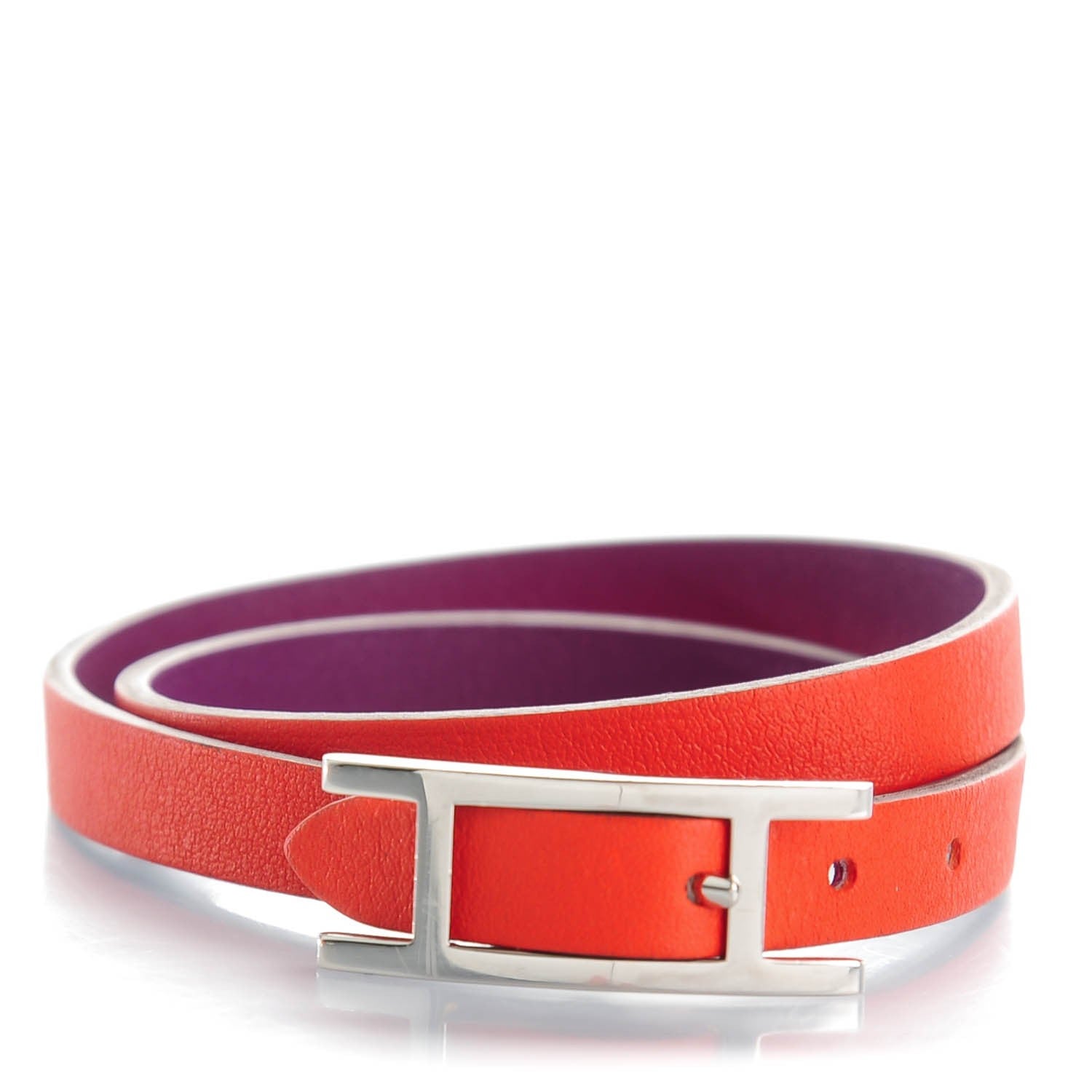 Hermes Swift Behapi Double Tour Reversible Bracelet Small Anemone Capucine 1 of 6