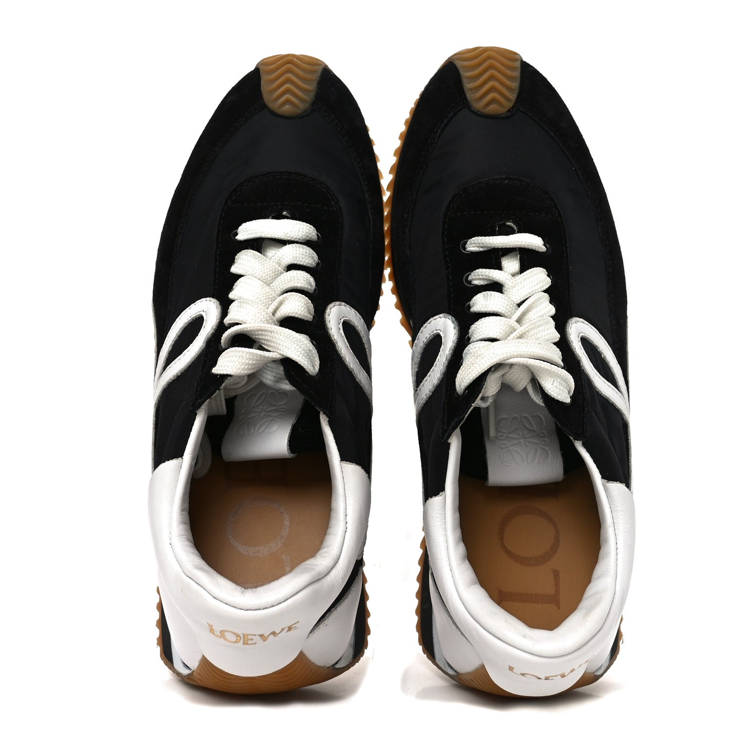 Nylon Suede Flow Runners Sneakers 38 Black