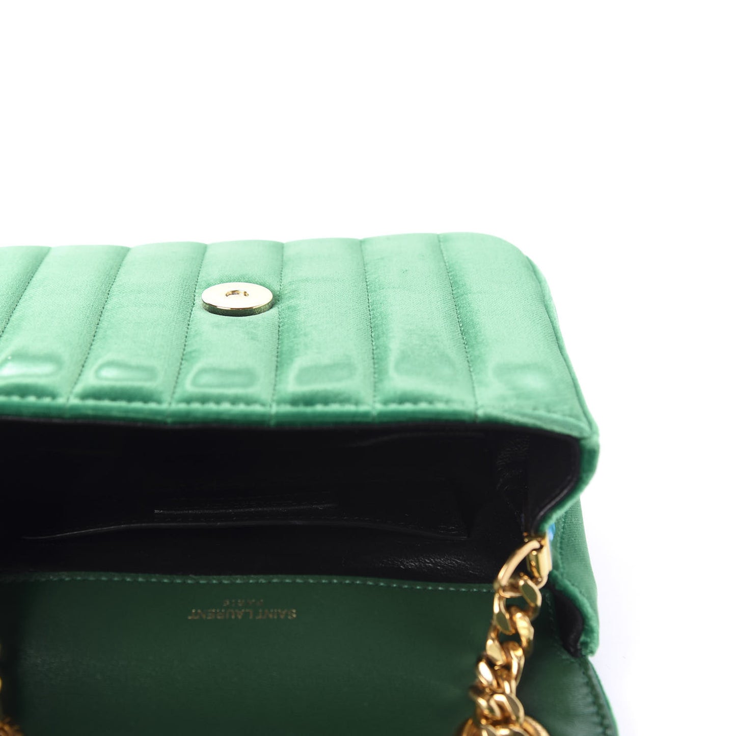 Velvet Matelasse Small Vicky Chain Bag Deep Malachite