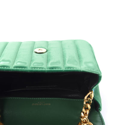 Saint Laurent Velvet Matelasse Small Vicky Chain Bag Deep Malachite 4 of 10