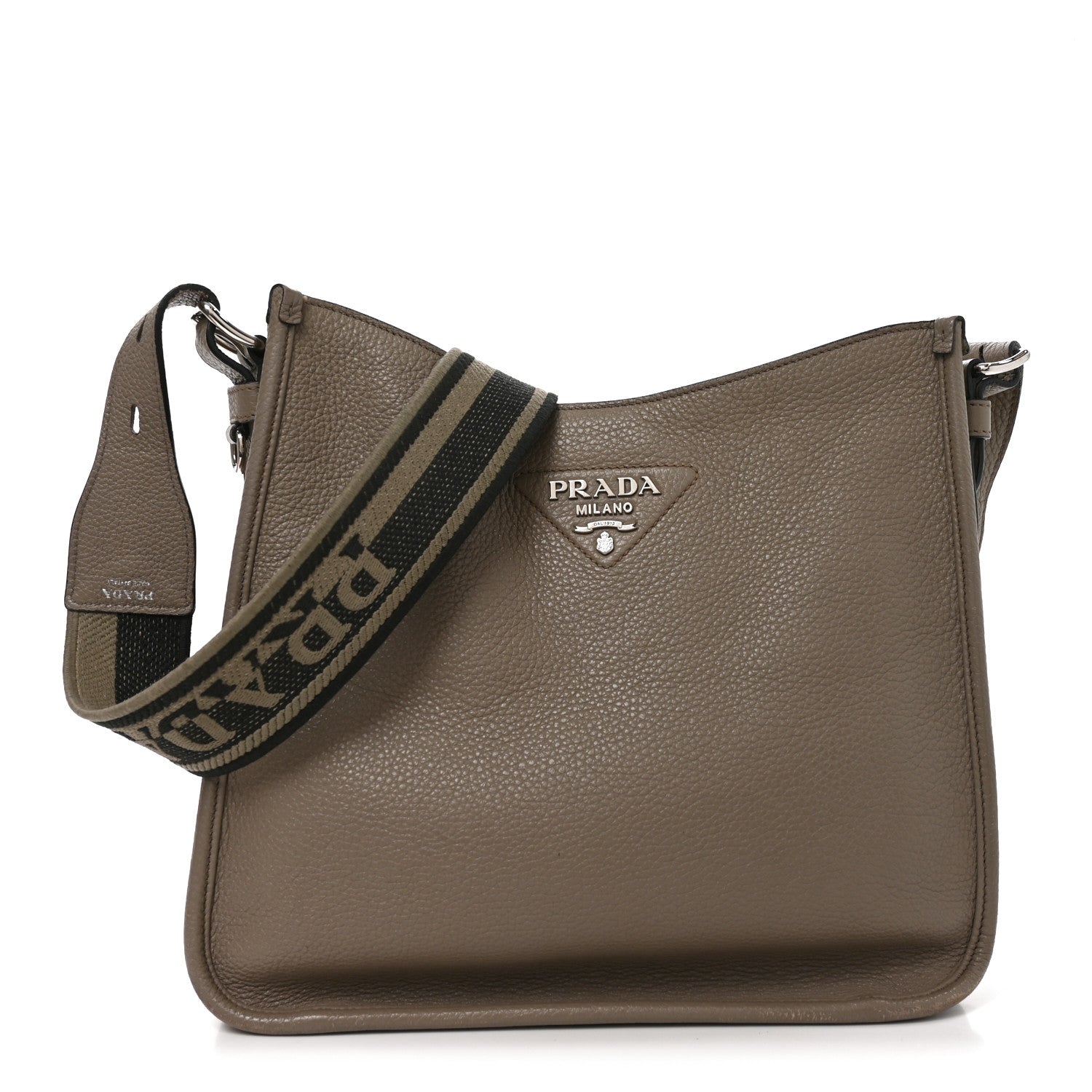 Prada Vitello Daino Soft Hobo Messenger Bag Argilla 1 of 9