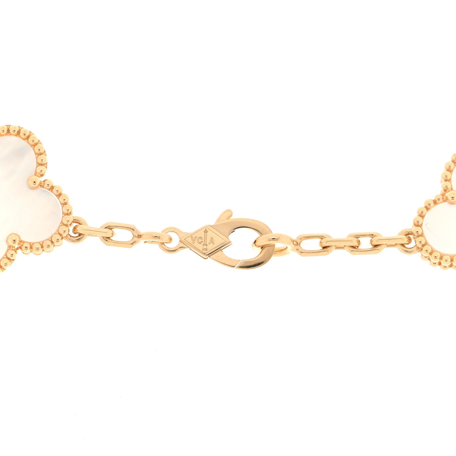 Van Cleef & Arpels 18K Yellow Gold Mother of Pearl 10 Motifs Vintage Alhambra Necklace 4 of 4