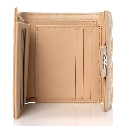 Chanel Caviar Quilted Compact Flap Wallet Beige 7 of 9