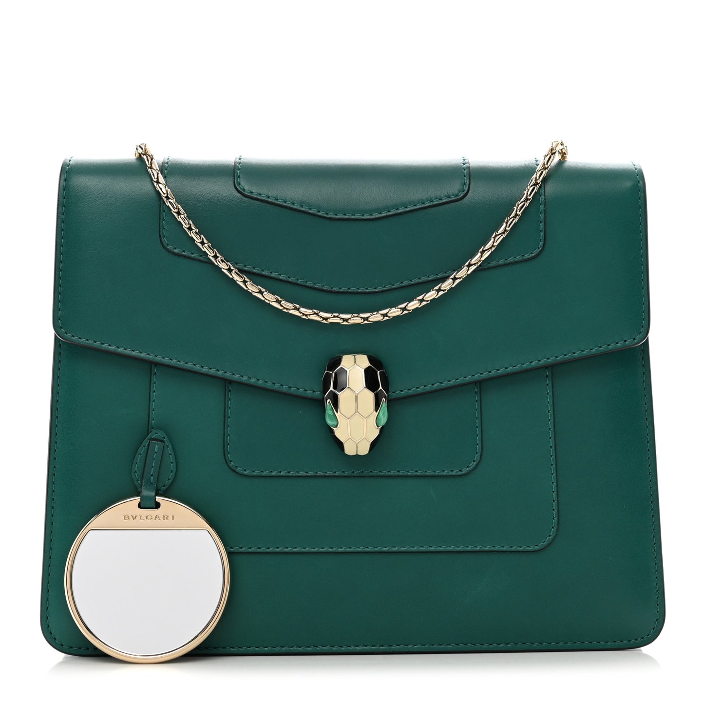 Calfskin Small Serpenti Forever Snake Strap Crossbody Bag Emerald Green