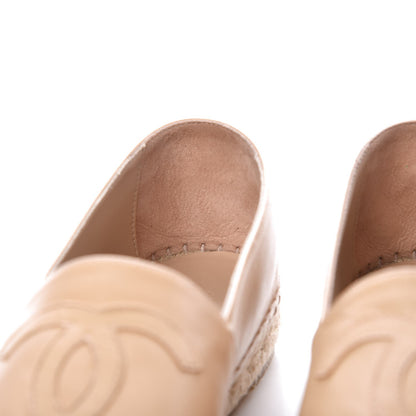 Chanel Lambskin CC Espadrilles 38 Beige Black 12 of 15
